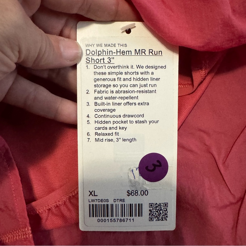 Lululemon Dolphin-Hem Mid-Rise Running Short 3" - Picture 8 of 9